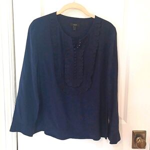 J.Crew Navy Silk Blouse size 4